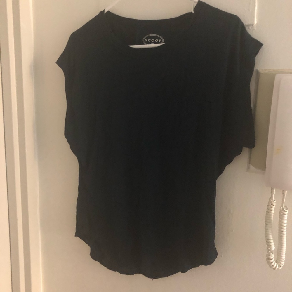 Scoop NYC Tee Shirt with Dropped Shoulders
